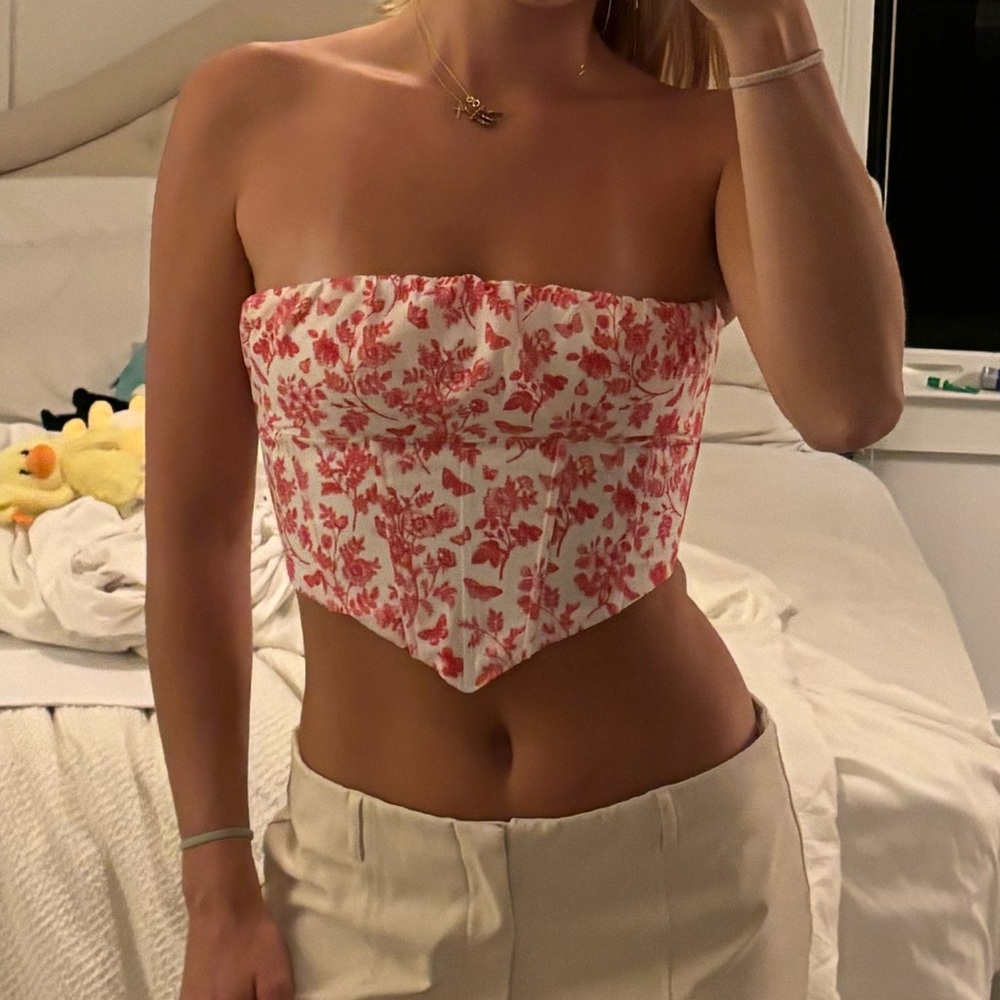 Princess Polly Floral Strapless Corset Top